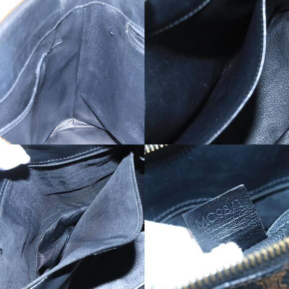 CELINE Macadam Canvas Hand Bag Pvc Leather Black Gold - Picture 12 of 12